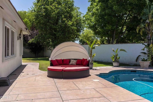 3007 Springbank Ct, Bakersfield, CA 93311 - view of swimming pool featuring a fenced backyard and a patio