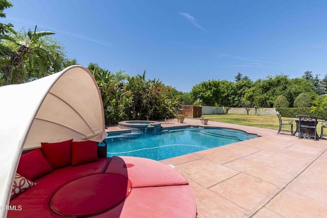 3007 Springbank Ct, Bakersfield, CA 93311 - view of pool with a patio area, a pool with connected hot tub, and outdoor lounge area