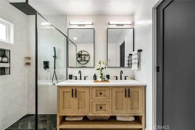 4852 W 129th St, Hawthorne, CA 90250 - bathroom with a walk in shower and double vanity