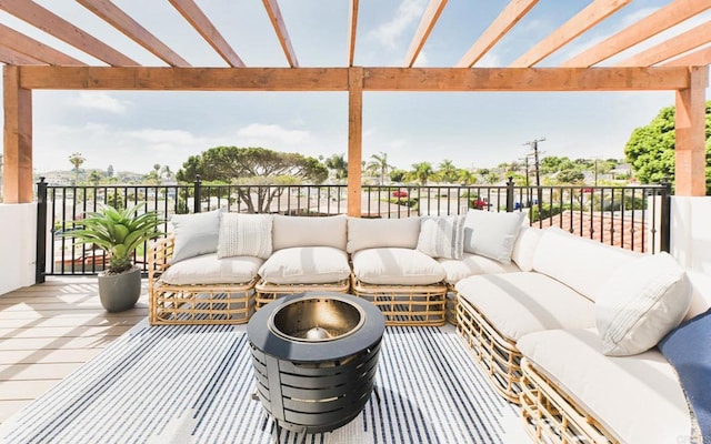 3728 Wawona Dr, San Diego, CA 92107 - wooden deck featuring outdoor lounge area