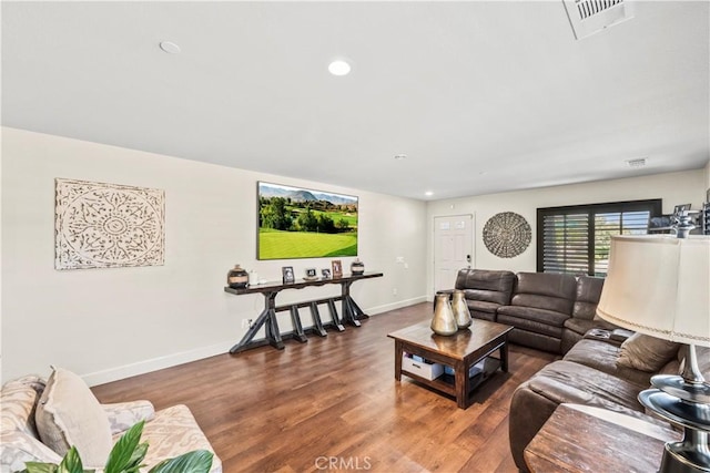 7925 Hemingway Ct, Fontana, CA 92336 - living area with baseboards, wood finished floors, and recessed lighting