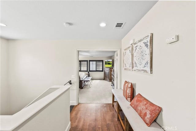 7925 Hemingway Ct, Fontana, CA 92336 - corridor with wood finished floors, recessed lighting, and baseboards