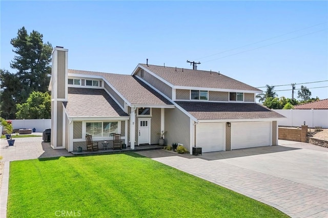 17776 Buena Vista Ave, Yorba Linda, CA 92886 - view of front of house featuring concrete driveway, a chimney, roof with shingles, and an attached garage