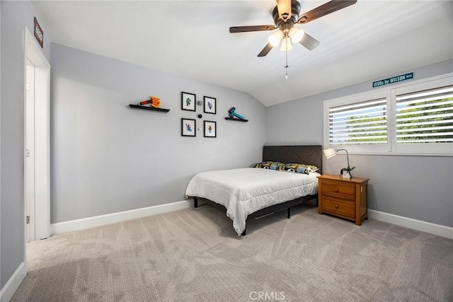 17776 Buena Vista Ave, Yorba Linda, CA 92886 - bedroom featuring carpet floors, lofted ceiling, baseboards, and ceiling fan