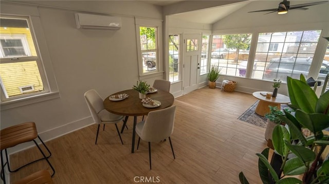 1520 Ohio Ave, Long Beach, CA 90804 - sunroom / solarium with a wall mounted air conditioner, plenty of natural light, lofted ceiling, and french doors
