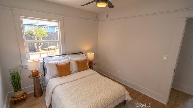 1520 Ohio Ave, Long Beach, CA 90804 - bedroom featuring wood finished floors, baseboards, and a ceiling fan