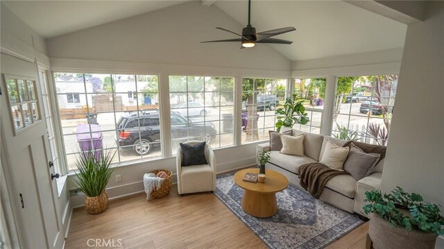 1520 Ohio Ave, Long Beach, CA 90804 - sunroom with healthy amount of natural light, wood finished floors, and high vaulted ceiling