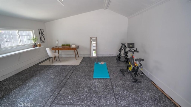 1520 Ohio Ave, Long Beach, CA 90804 - misc room with vaulted ceiling and baseboards