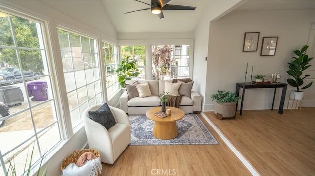 1520 Ohio Ave, Long Beach, CA 90804 - sunroom / solarium featuring vaulted ceiling, wood finished floors, and baseboards