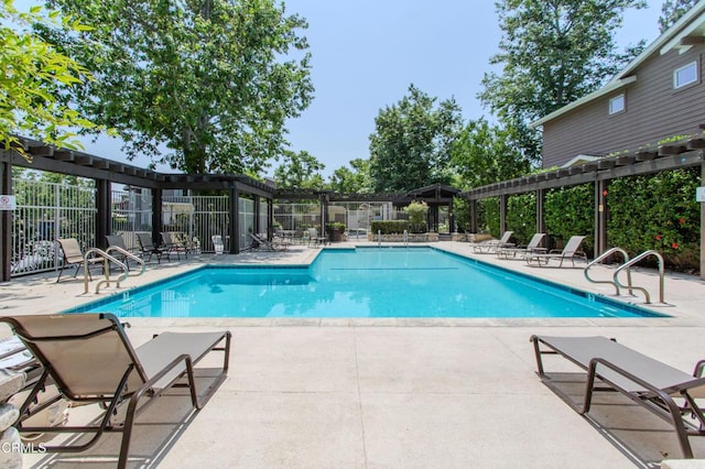 2759 Butter Creek Dr, Pasadena, CA 91107 - community pool featuring a pergola and a patio area