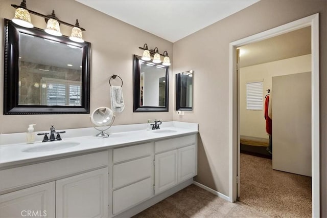 23501 Brigin Pl, Murrieta, CA 92562 - full bath with double vanity, a shower, and baseboards