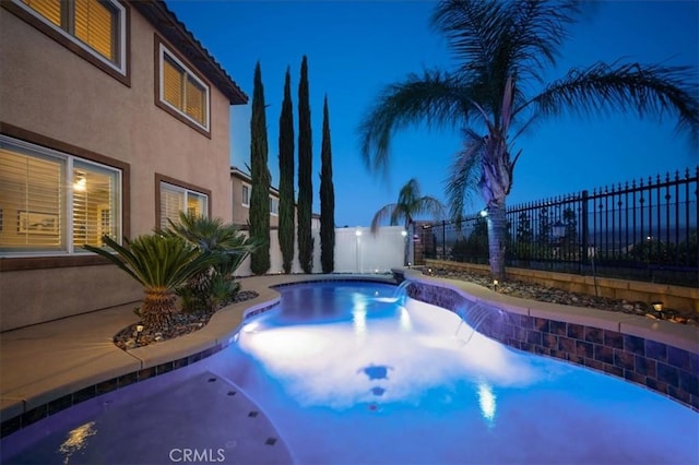 23501 Brigin Pl, Murrieta, CA 92562 - pool at twilight with a fenced backyard