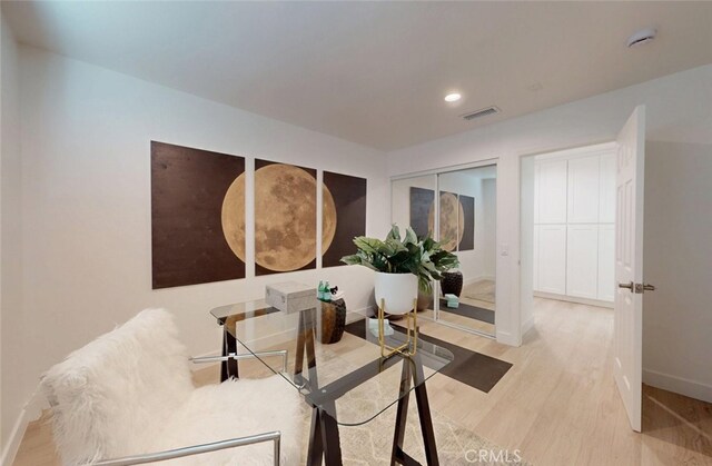 4263 E Ranch Gate Rd, Anaheim Hills, CA 92807 - home office featuring light wood-style floors, baseboards, and recessed lighting