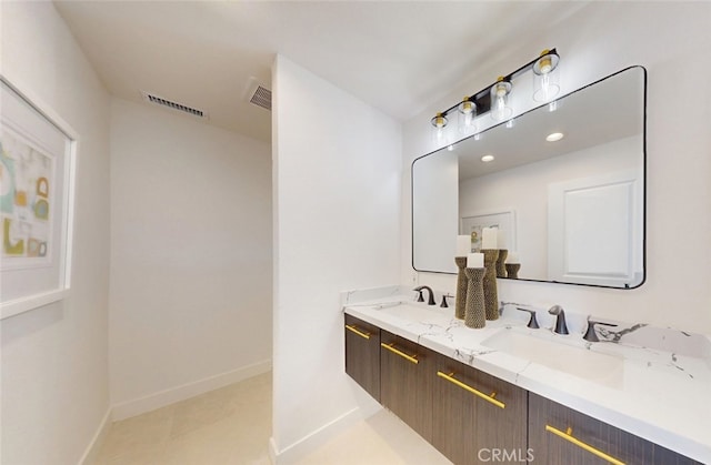 4263 E Ranch Gate Rd, Anaheim Hills, CA 92807 - full bathroom with double vanity and baseboards