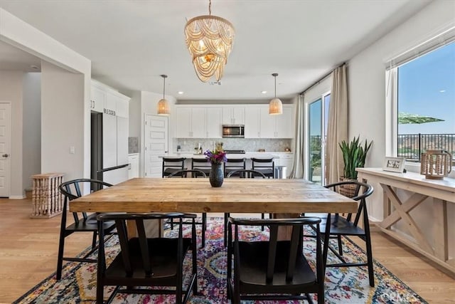 11653 Couples Ct, Beaumont, CA 92223 - dining space with a chandelier and light wood finished floors