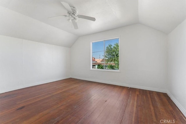 818 6th St, Corning, CA 96021 - bonus room featuring lofted ceiling, wood-type flooring, baseboards, and ceiling fan