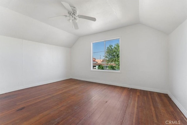 818 6th St, Corning, CA 96021 - bonus room featuring lofted ceiling, hardwood / wood-style flooring, and ceiling fan