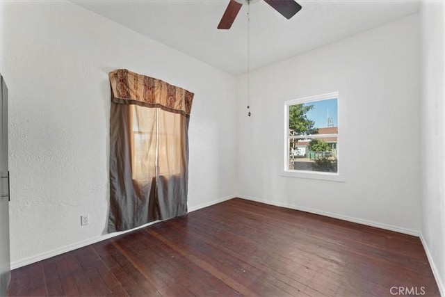 818 6th St, Corning, CA 96021 - unfurnished room featuring wood-type flooring, ceiling fan, and baseboards