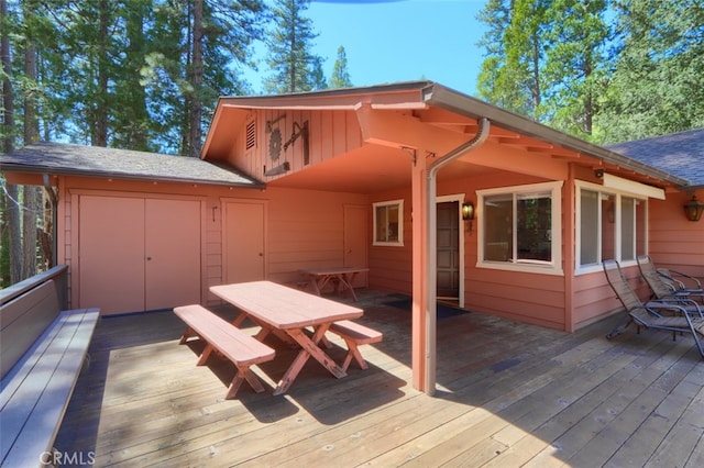 8067 Chilnualna Falls Rd, Wawona, CA 95389 - wooden terrace featuring outdoor dining space