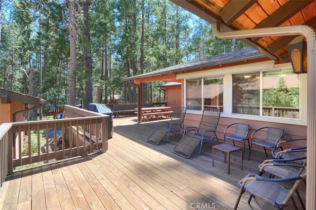 8067 Chilnualna Falls Rd, Wawona, CA 95389 - wooden deck featuring outdoor dining area