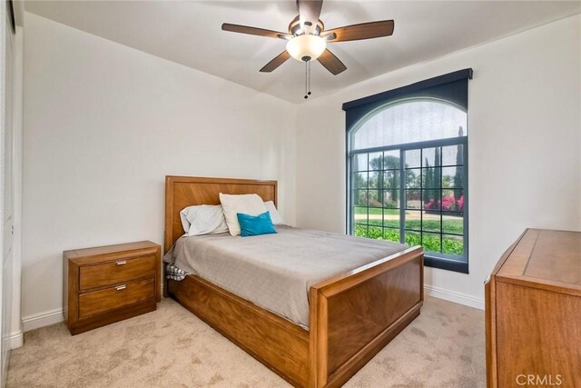 1177 Estee Ct, Fallbrook, CA 92028 - bedroom featuring light carpet, multiple windows, baseboards, and a ceiling fan