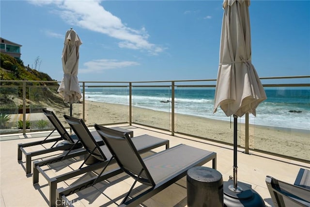 1585 S Coast Unit 2, Laguna Beach, CA 92651 - view of patio with view of water and beach