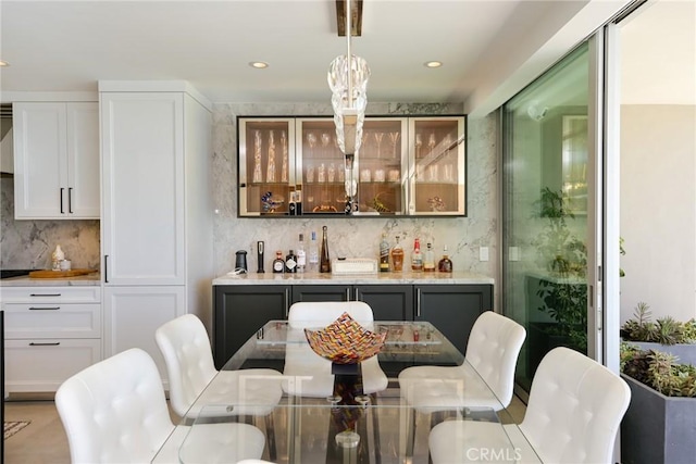 1585 S Coast Unit 2, Laguna Beach, CA 92651 - dining room featuring bar with sink and recessed lighting