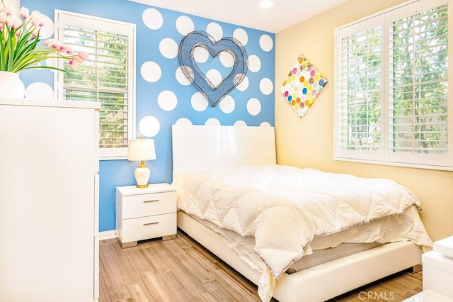 5764 Alcala Way, Riverside, CA 92505 - bedroom with multiple windows, wood finished floors, baseboards, and recessed lighting