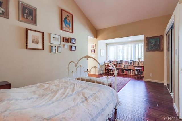 1129 La Casa, San Marcos, CA 92078 - bedroom featuring vaulted ceiling and hardwood / wood-style floors