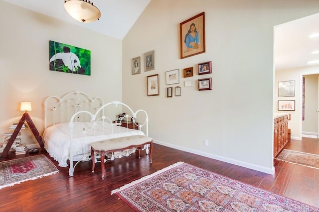 1129 La Casa, San Marcos, CA 92078 - bedroom featuring hardwood / wood-style floors and vaulted ceiling