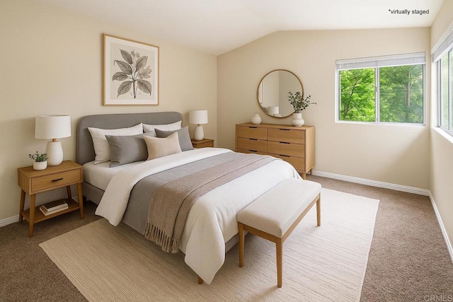 1253 Manzana Way, San Diego, CA 92139 - bedroom featuring light colored carpet, baseboards, and vaulted ceiling