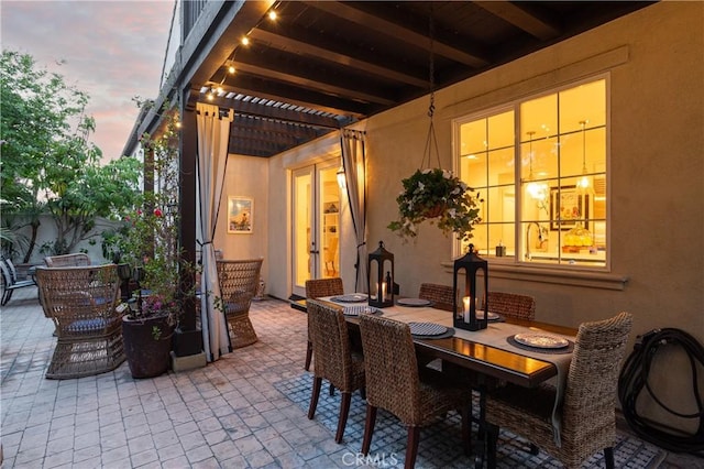 114 Via Monte Picayo, San Clemente, CA 92673 - view of patio featuring outdoor dining area and a pergola