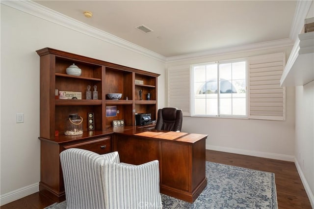 114 Via Monte Picayo, San Clemente, CA 92673 - home office featuring crown molding and wood finished floors