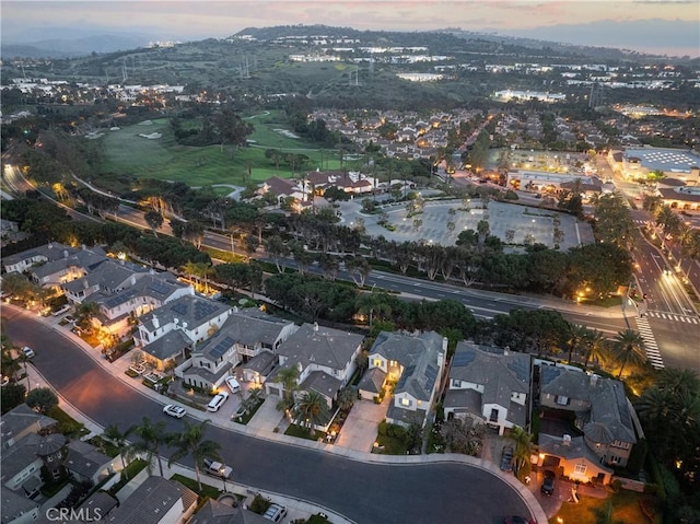 114 Via Monte Picayo, San Clemente, CA 92673 - aerial view at dusk of a residential view and a mountain view