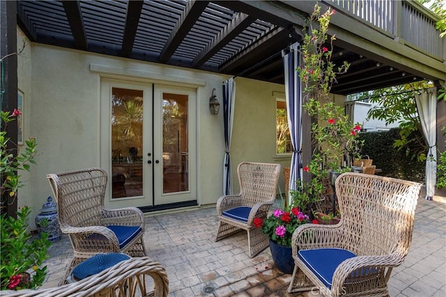 114 Via Monte Picayo, San Clemente, CA 92673 - view of patio / terrace featuring french doors and a pergola