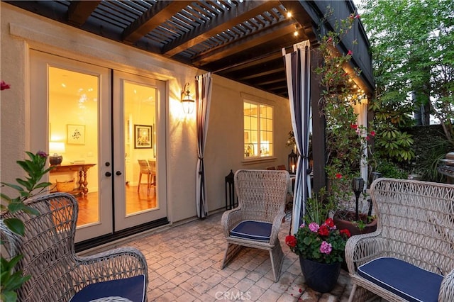 114 Via Monte Picayo, San Clemente, CA 92673 - view of patio featuring french doors and a pergola