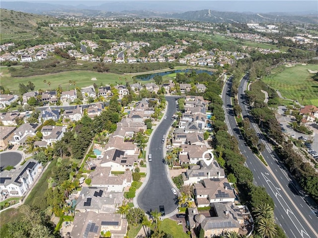 114 Via Monte Picayo, San Clemente, CA 92673 - aerial overview of property's location featuring nearby suburban area, a golf course, and a water and mountain view