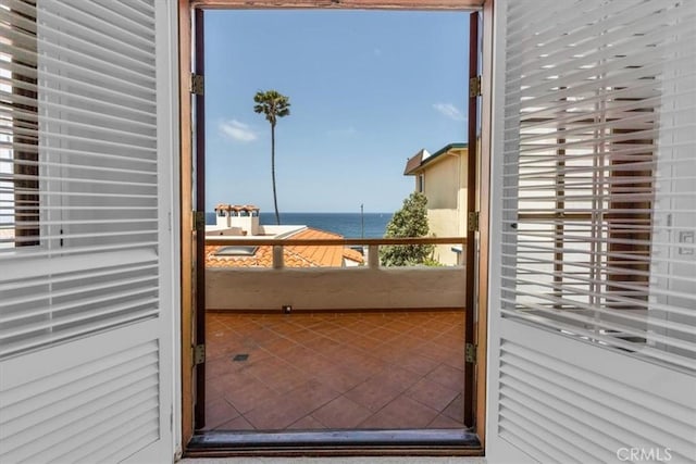 1110 Esplanade Unit 6, Redondo Beach, CA 90277 - entryway featuring a water view and tile patterned floors