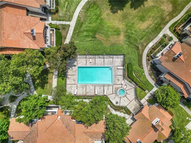 8313 Vineyard Ave # 6, Rancho Cucamonga, CA 91730 - bird's eye view of a pool