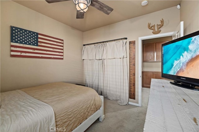 5058 Meadowsweet Dr, Palmdale, CA 93551 - bedroom featuring light colored carpet and a ceiling fan