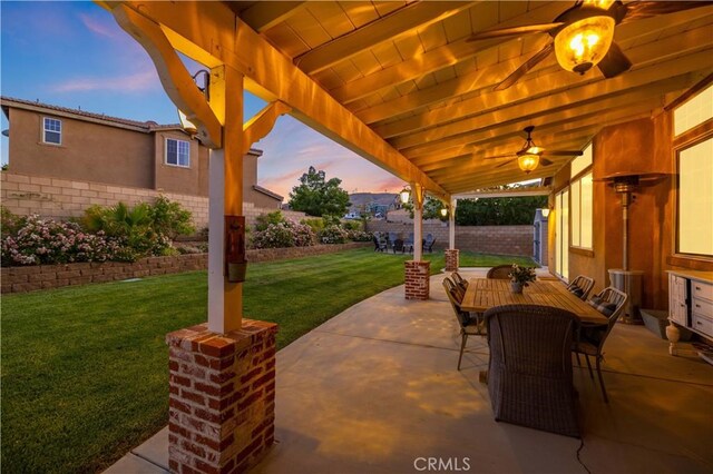 5058 Meadowsweet Dr, Palmdale, CA 93551 - view of patio / terrace featuring ceiling fan and outdoor dining area