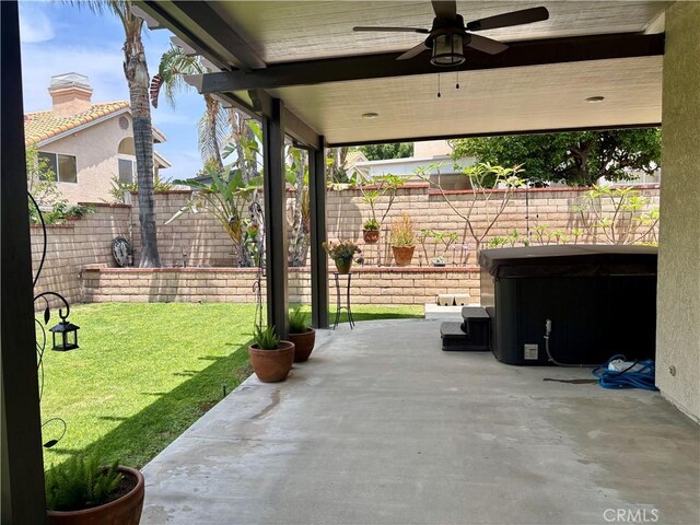 7440 Apple Blossom Ct, Highland, CA 92346 - view of patio with a ceiling fan