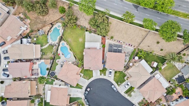 15863 Falcon Ct, Fontana, CA 92337 - aerial view of property's location with a pool area
