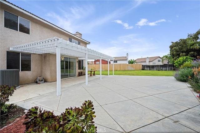15863 Falcon Ct, Fontana, CA 92337 - view of patio / terrace featuring a pergola and central AC