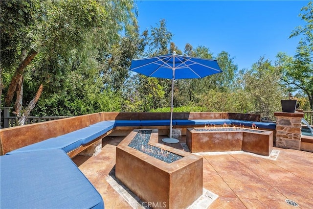 7626 E Saddlehill Trl, Orange, CA 92869 - view of patio / terrace with an outdoor fire pit
