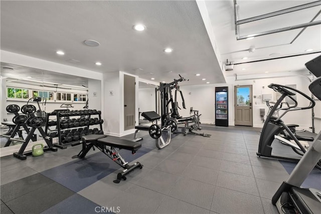 7626 E Saddlehill Trl, Orange, CA 92869 - exercise room with recessed lighting and baseboards