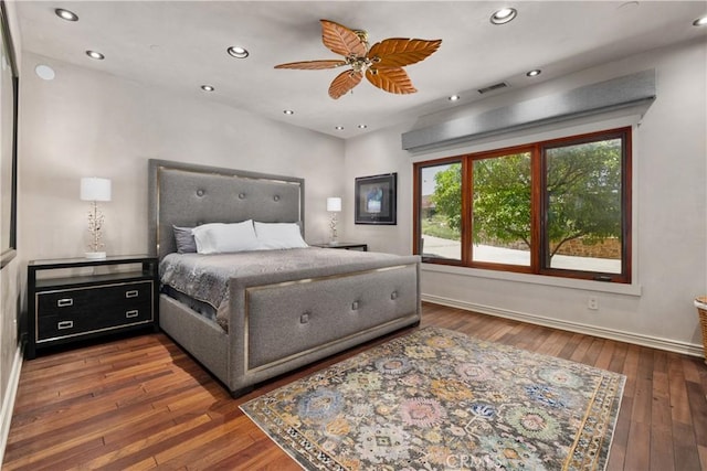 7626 E Saddlehill Trl, Orange, CA 92869 - bedroom with hardwood / wood-style flooring, baseboards, and recessed lighting