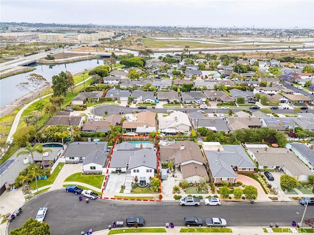 6324 E Colorado St, Long Beach, CA 90803 - aerial view of residential area with a nearby body of water and property parcel outlined