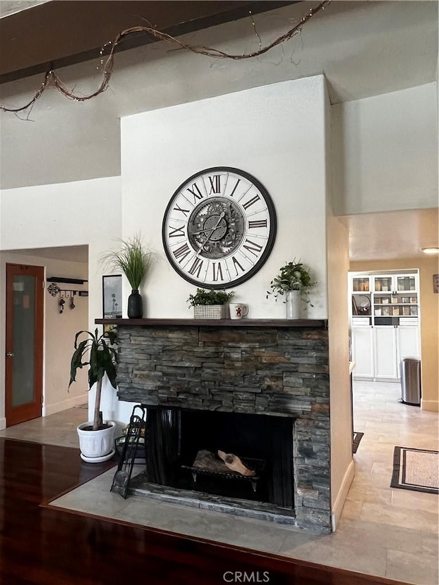 1767 W Chandeleur Dr, San Pedro, CA 90732 - detailed view of a fireplace and wood finished floors