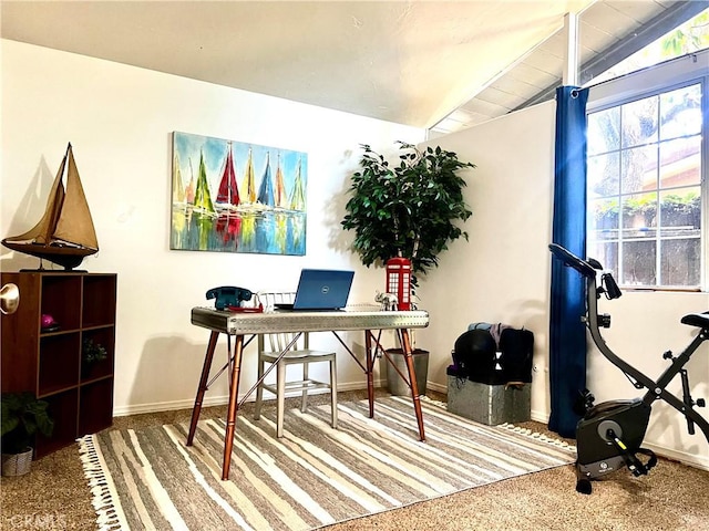 1767 W Chandeleur Dr, San Pedro, CA 90732 - carpeted office featuring baseboards and lofted ceiling